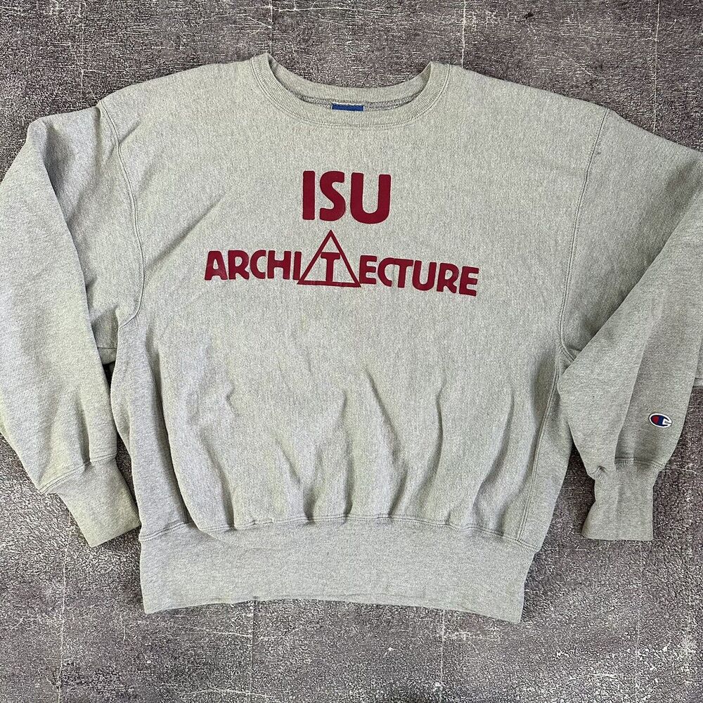 Men's Vintage Champion Reverse Weave ISU Architecture Crewneck Sweatshirt Sz XL